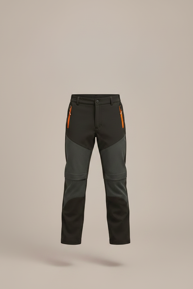 Pantalon Randonnée Enfant Bicolore Imperméable Coupe-vent Gris - Polyester - vue 3