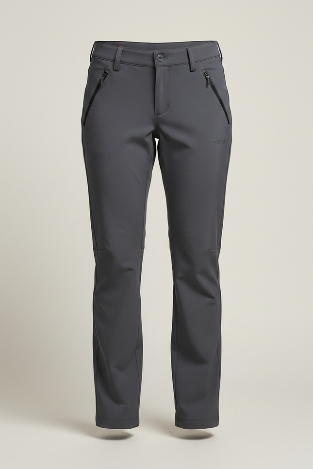 Pantalon Randonnée Femme Gris Anthracite Stretch Coupe Droite - Polyester - vue 3
