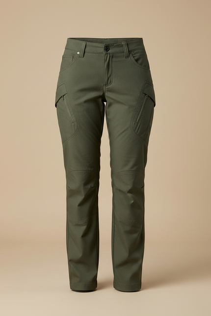 Pantalon Randonnée Vert Femme Cargo Slim Respirant - Polyester - vue 3