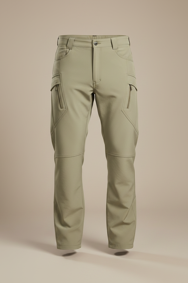 Pantalon Randonnée Homme Kaki Cargo Léger Imperméable - Polyester - vue 3