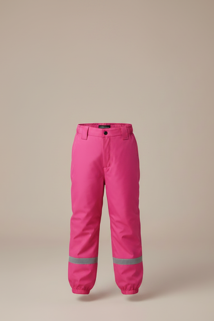 Pantalon Randonnée Rose Imperméable Réfléchissant Bretelles Enfant - Polyester - vue 3