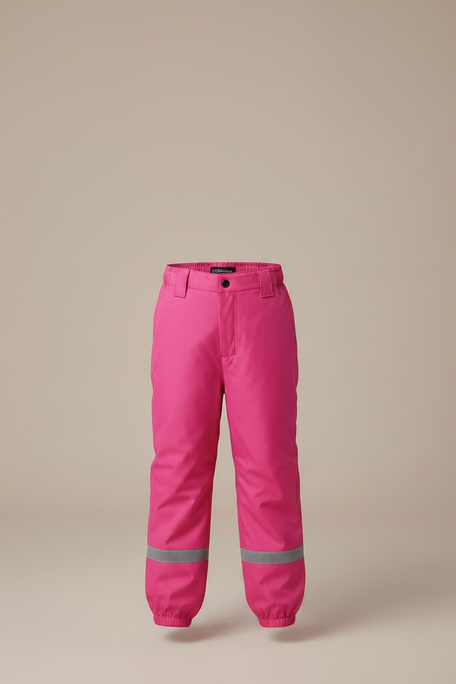 Pantalon Randonnée Rose Imperméable Réfléchissant Bretelles Enfant - Polyester - vue 3