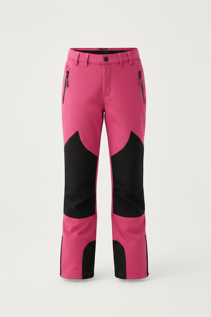 Pantalon Randonnée Rose Noir Imperméable Hiver Fille - Polyester - vue 3