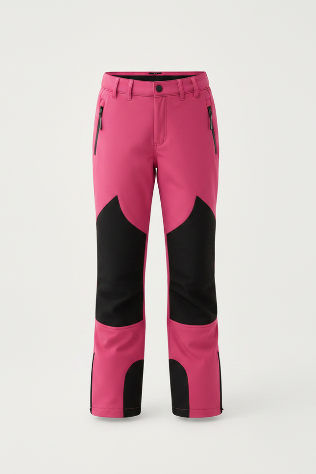 Pantalon Randonnée Rose Noir Imperméable Hiver Fille - Polyester - vue 3
