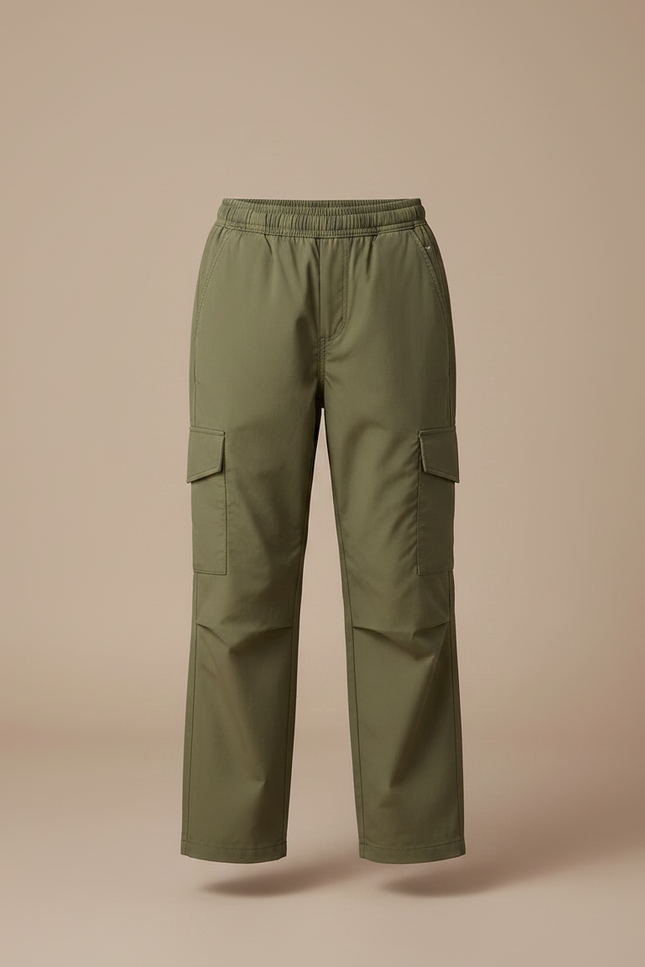 Pantalon Randonnée Kaki Cargo Ample Enfant Léger - Polyester - vue 3