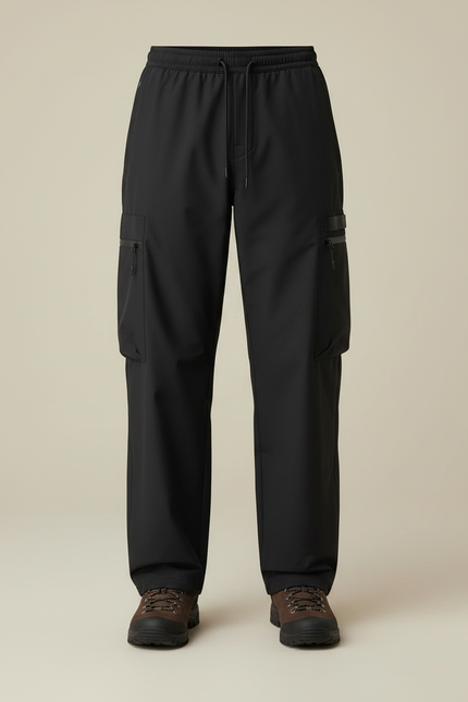 Pantalon Randonnée Noir Cargo Ample Homme Imperméable - Polyester - vue 3