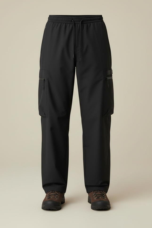 Pantalon Randonnée Noir Cargo Ample Homme Imperméable - Polyester - vue 3