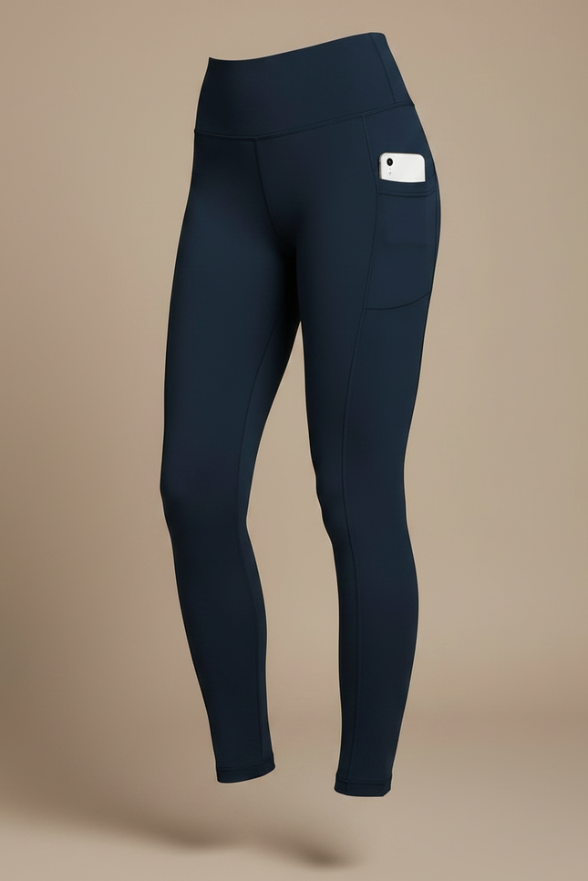 Pantalon Randonnée Femme Marine Polaire Taille Haute - Molleton - vue 3