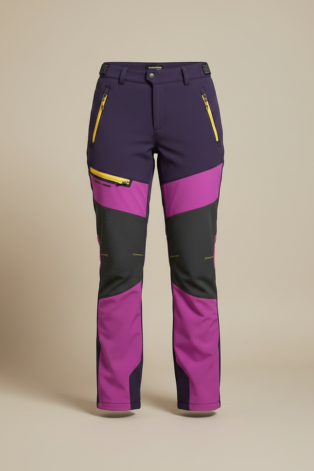 Pantalon Randonnée Femme Violet Fuchsia Imperméable Chaud - Multicolore Polyester - vue 3