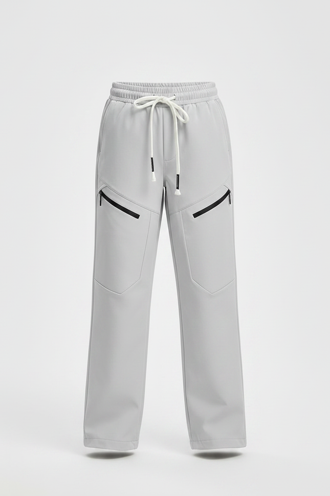 Pantalon Randonnée Gris Ample Coupe Droite Zippé - Polyester - vue 3