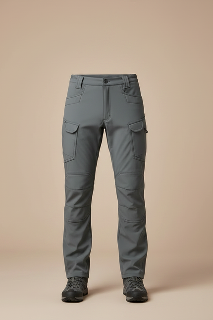 Pantalon Randonnée Gris Homme Softshell Cargo Élastique - Polyester - vue 3