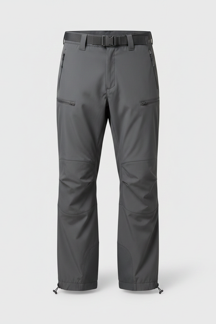 Pantalon Randonnée Gris Ample Imperméable Zippé Homme - Polyester - vue 3