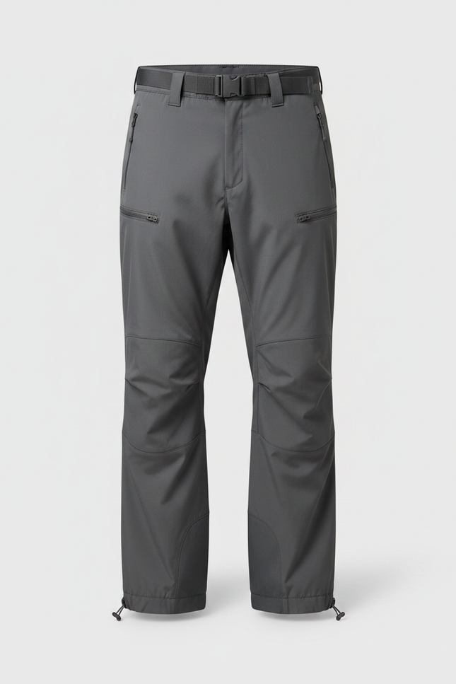 Pantalon Randonnée Gris Ample Imperméable Zippé Homme - Polyester - vue 3