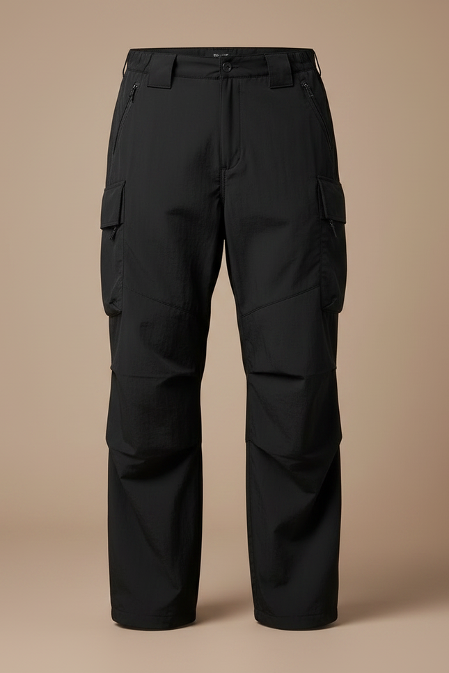 Pantalon Randonnée Noir Cargo Confortable Ample Homme - Polyester - vue 3