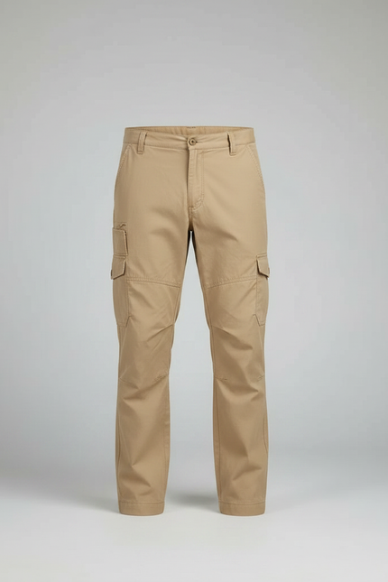 Pantalon Randonnée Beige Cargo Ample Homme - Toile - vue 3