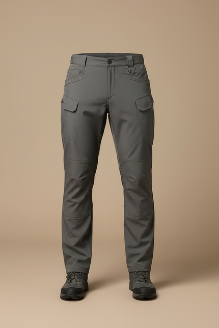 Pantalon Randonnée Gris Cargo Multi-Poches Confortable Homme - Polyester - vue 3