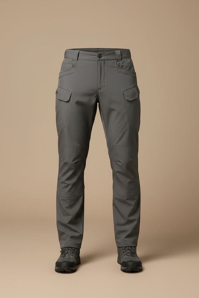 Pantalon Randonnée Gris Cargo Multi-Poches Confortable Homme - Polyester - vue 3