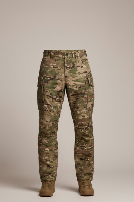 Pantalon Randonnée Camouflage Militaire Multi-Poches Tactique Homme - Multicolore Toile - vue 3