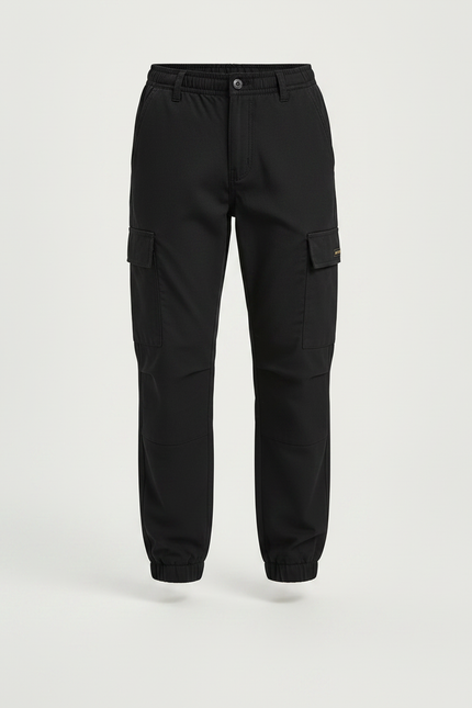 Pantalon Randonnée Noir Cargo Enfant Coton - vue 3
