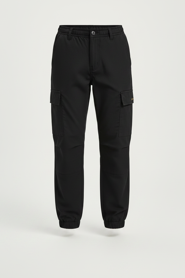 Pantalon Randonnée Noir Cargo Enfant Coton - vue 3