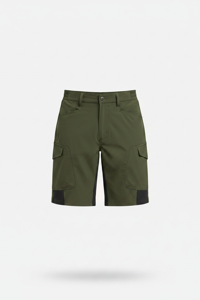 Pantalon Randonnée Kaki Court Léger Enfant - Polyester - vue 3