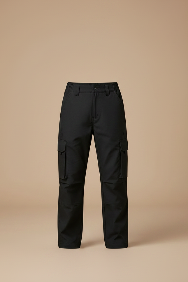 Pantalon Randonnée Noir Cargo Tactique Enfant - Polyester - vue 3