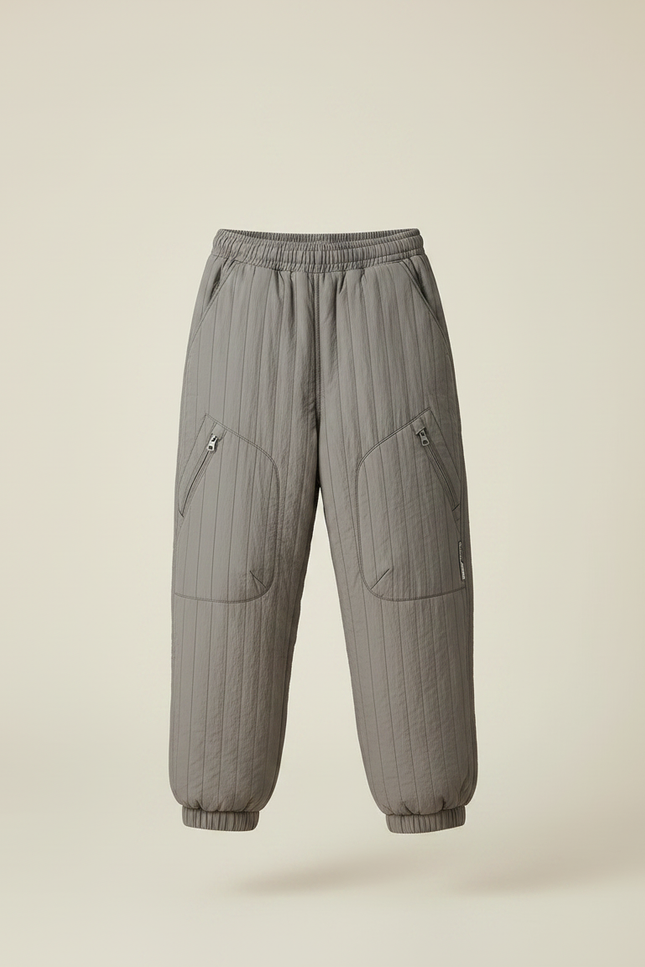 Pantalon Randonnée Gris Matelassé Enfant Hiver Doublé - Polyester - vue 3