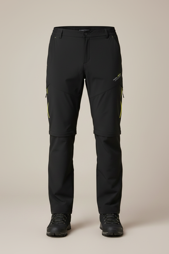 Pantalon Randonnée Noir Convertible Léger Homme Séchage Rapide - Polyester - vue 3