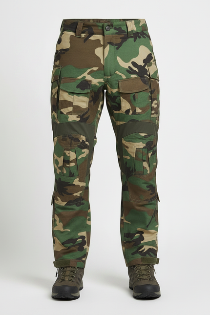 Pantalon Randonnée Camouflage Homme Tactique Multi-Poches Renforcé - Multicolore Toile - vue 3