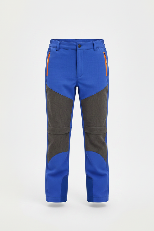 Pantalon Randonnée Enfant Bleu Bicolore Imperméable Coupe-vent - Polyester - vue 3