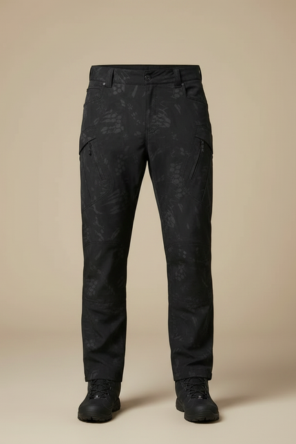 Pantalon Randonnée Noir Motif Camouflage Multi-Poches Homme - Polyester - vue 3