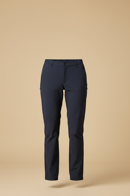 Pantalon Randonnée Femme Marine Coupe Droite Stretch - Polyester - vue 3