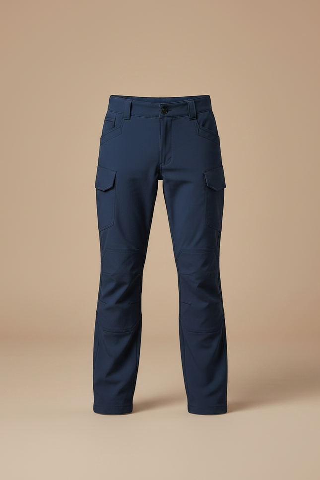 Pantalon Randonnée Bleu Marine Cargo Enfant Résistant - Polyester - vue 3