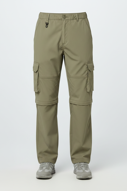 Pantalon Randonnée Convertible Kaki Léger Homme Multi-Poches - Polyester - vue 3