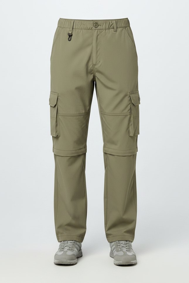 Pantalon Randonnée Convertible Kaki Léger Homme Multi-Poches - Polyester - vue 3