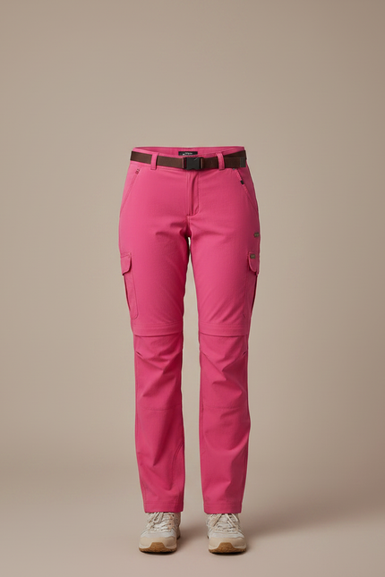 Pantalon Randonnée Rose Cargo Ceinture Femme - Polyester - vue 3