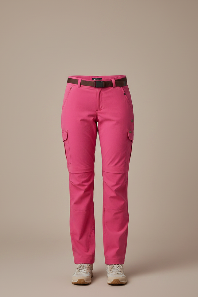 Pantalon Randonnée Rose Cargo Ceinture Femme - Polyester - vue 3