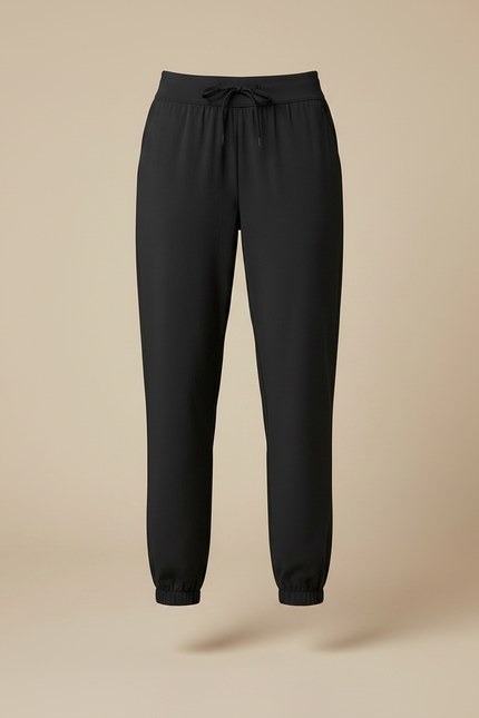 Pantalon Randonnée Noir Fluide Cordon Chevilles Élastiquées - Polyester - vue 3