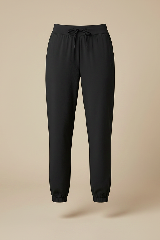 Pantalon Randonnée Noir Fluide Cordon Chevilles Élastiquées - Polyester - vue 3