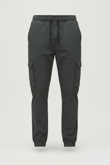 Pantalon Randonnée Cargo Homme Cordon Élastique Gris Confortable - Polyester - vue 3