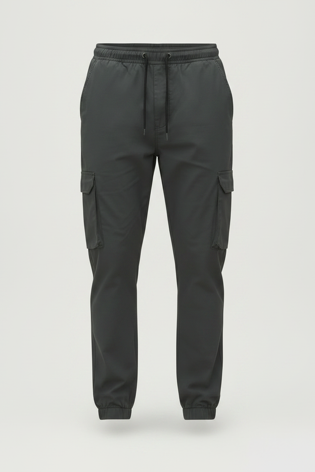 Pantalon Randonnée Cargo Homme Cordon Élastique Gris Confortable - Polyester - vue 3
