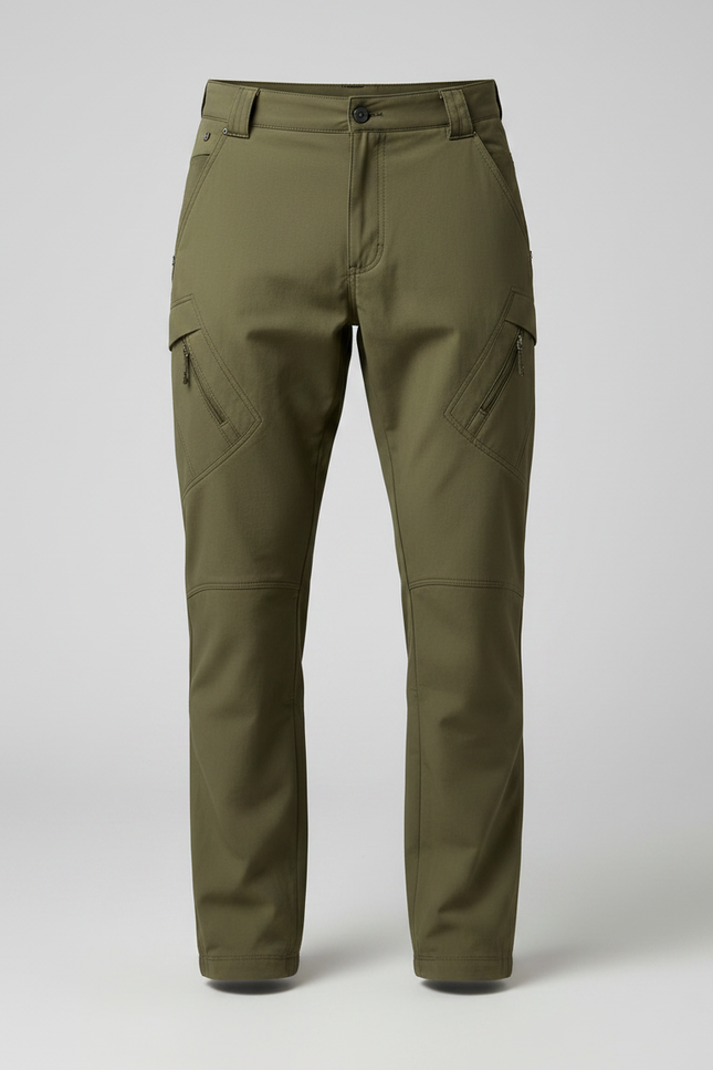Pantalon Randonnée Cargo Militaire Homme Vert Kaki Multi-Poches - Polyester - vue 3
