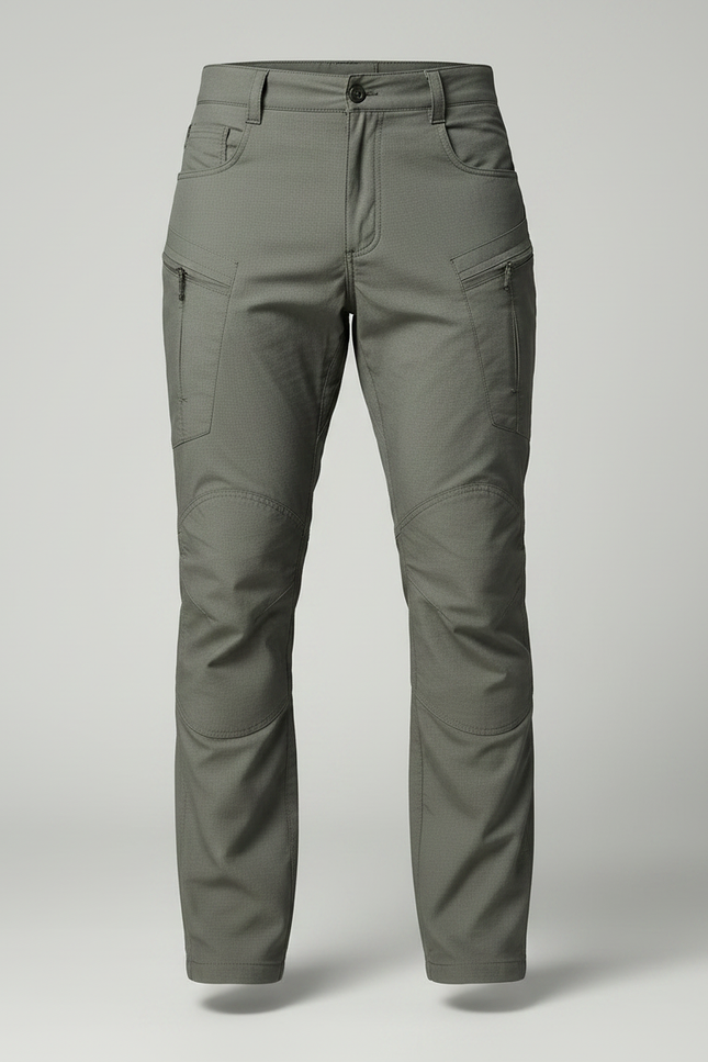 Pantalon Randonnée Homme Gris Cargo Tactique Multi-poches - Kaki Polyester - vue 3