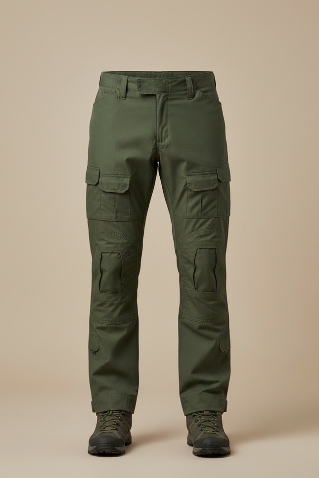 Pantalon Randonnée Cargo Vert Multipoches Homme Tactique - Polyester - vue 3