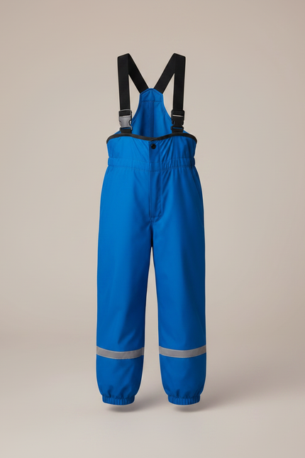 Pantalon Randonnée Bleu Imperméable Réfléchissant Salopette Enfant - Polyester - vue 3