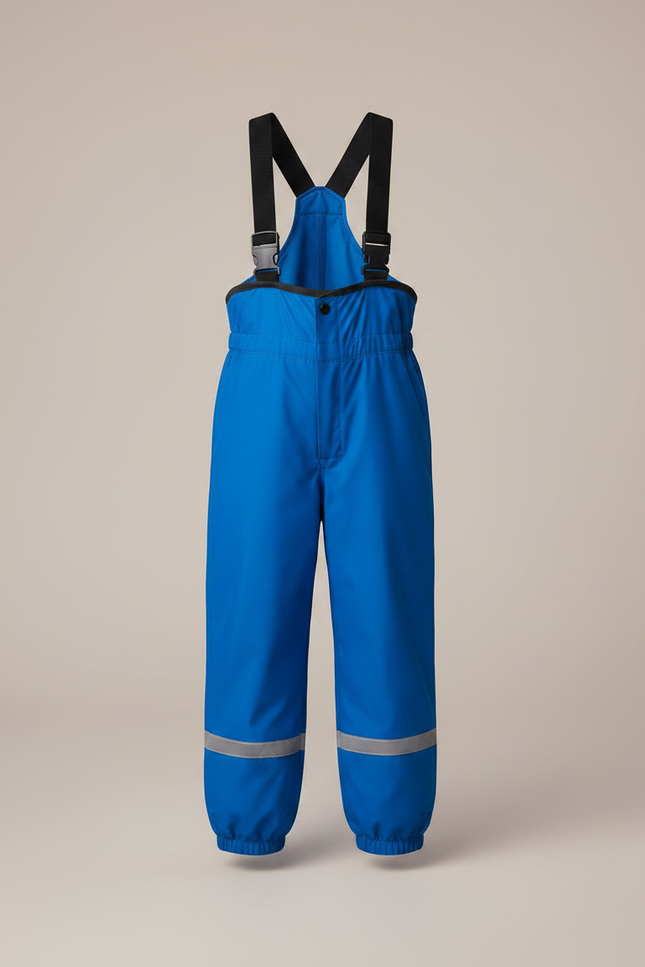 Pantalon Randonnée Bleu Imperméable Réfléchissant Salopette Enfant - Polyester - vue 3