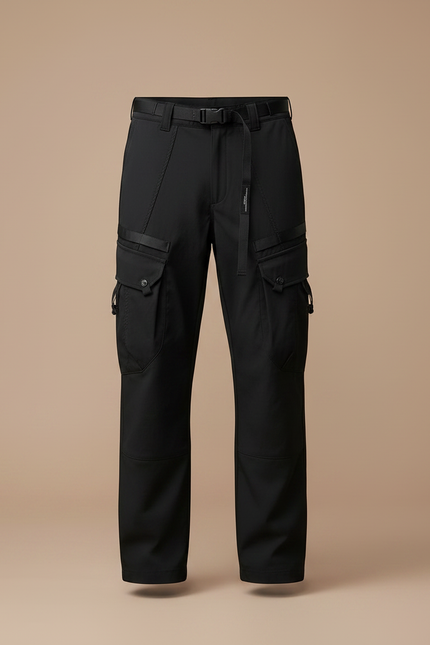 Pantalon Randonnée Noir Cargo Multi-Poches Homme Léger - Polyester - vue 3