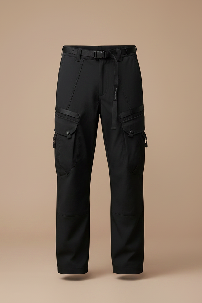 Pantalon Randonnée Noir Cargo Multi-Poches Homme Léger - Polyester - vue 3