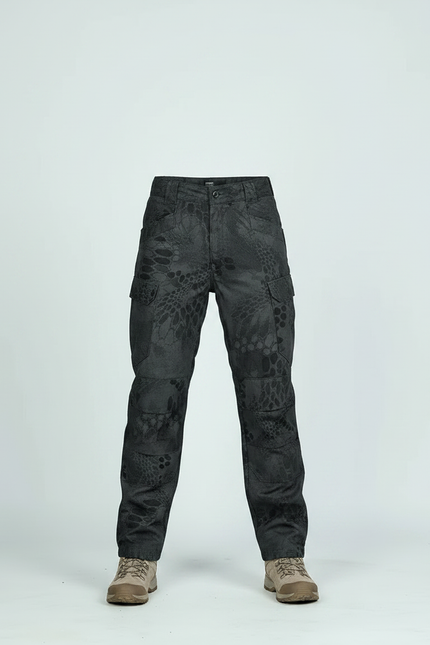 Pantalon Randonnée Noir Camouflage Enfant Multipoches Durable - Toile - vue 3