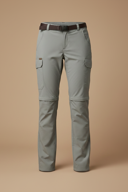 Pantalon Randonnée Convertible Femme Gris Léger Respirant - Polyester - vue 3